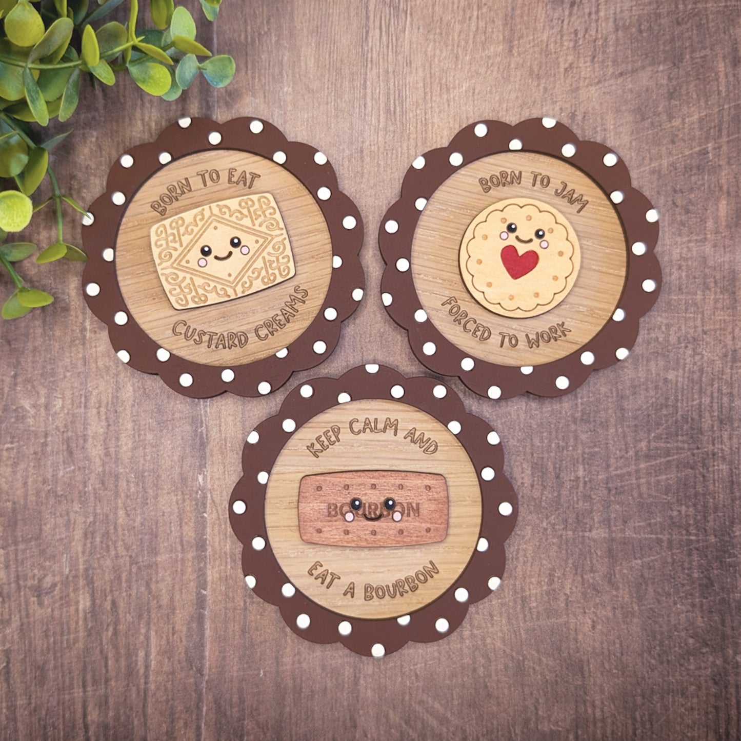 Biscuit themed magnets
