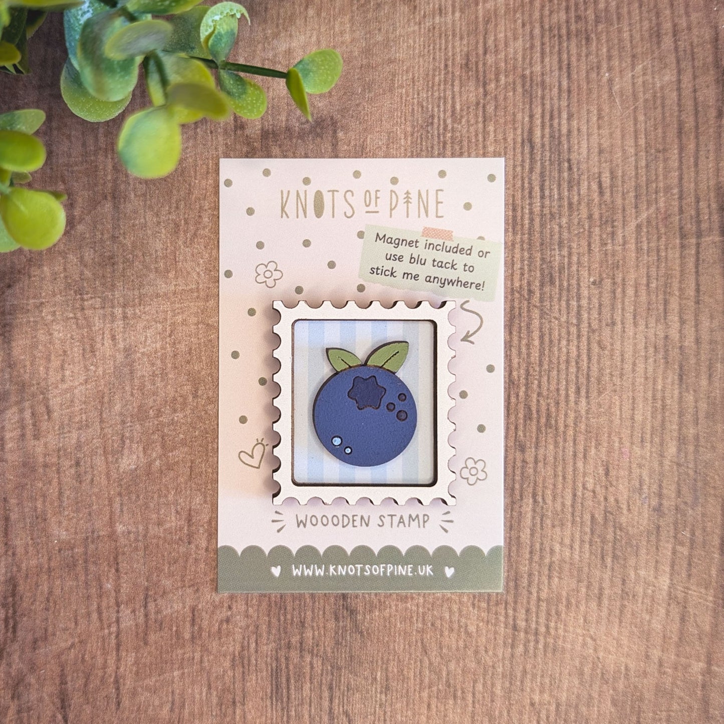 Mini postage stamp - blueberry
