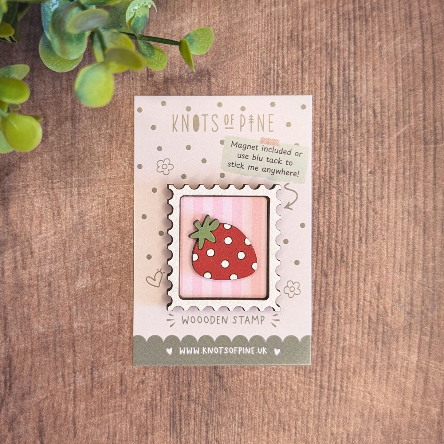 Mini postage stamp - strawberry