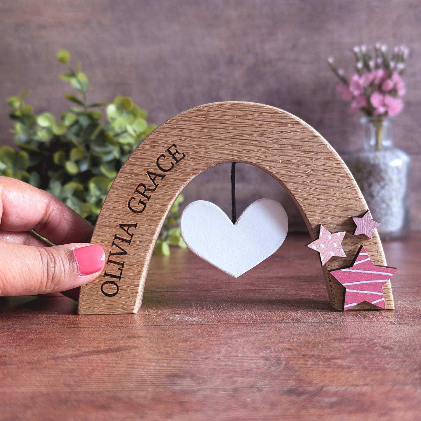 Personalised stars oak rainbow