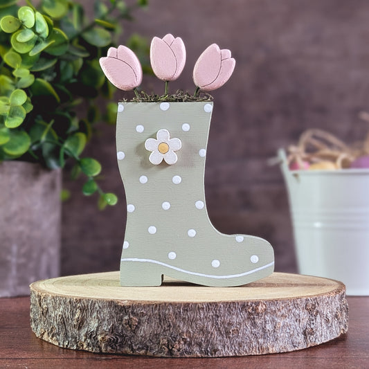 Welly with tulips