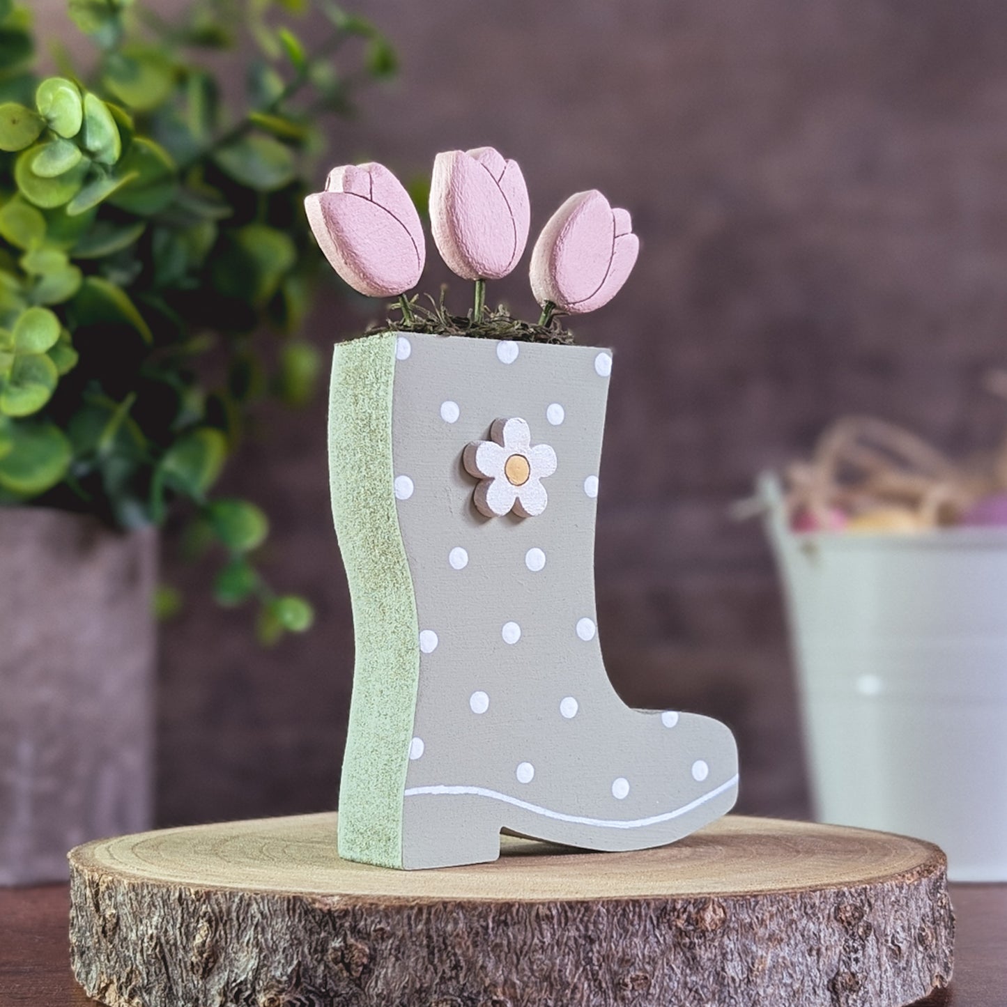 Welly with tulips