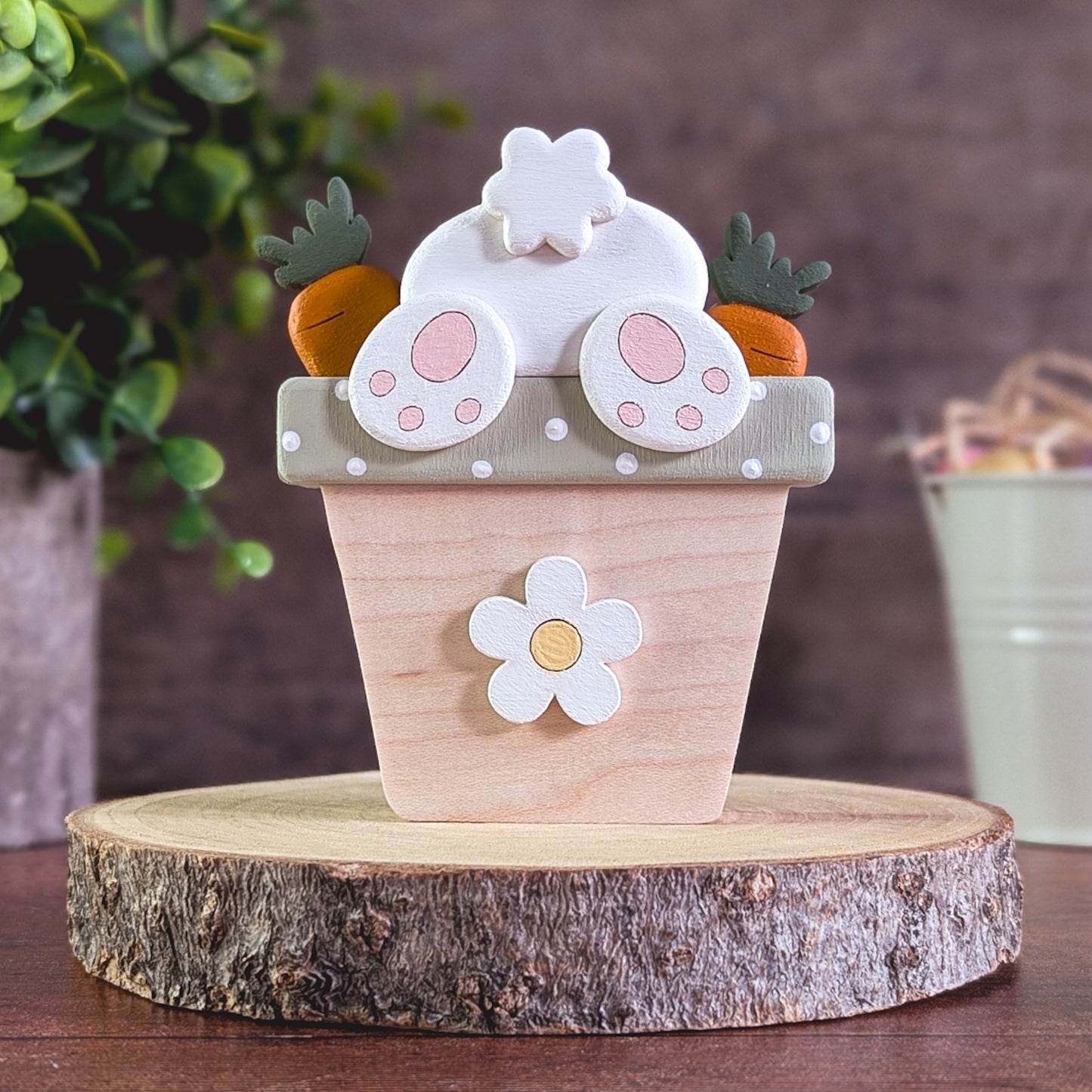 Bunny in plant pot