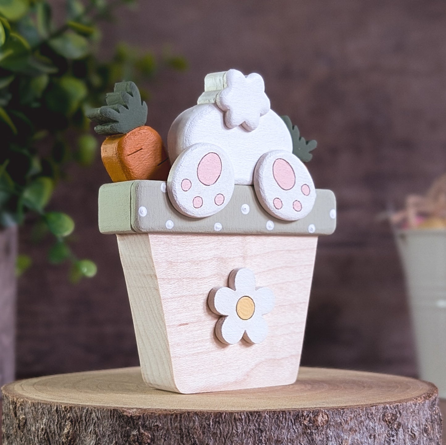 Bunny in plant pot