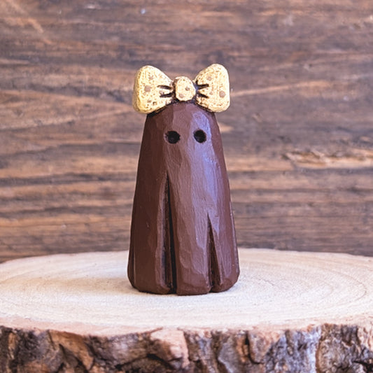 Chocolate ghost with yellow bow