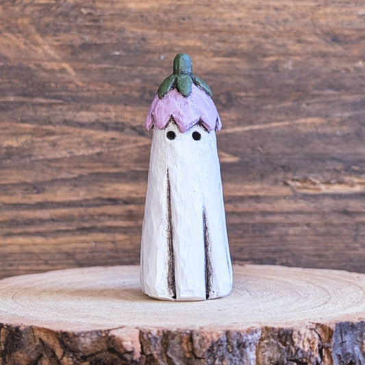 Ghost with purple tulip hat