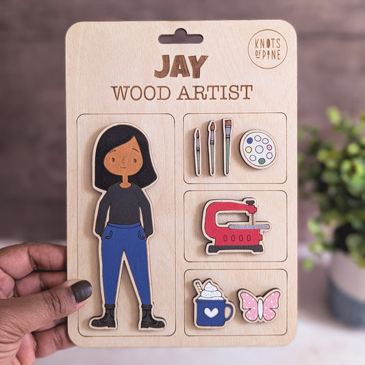 Custom wooden action figure starter pack
