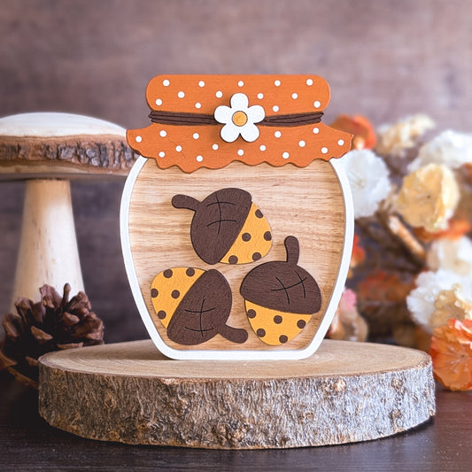 Autumn acorn jar