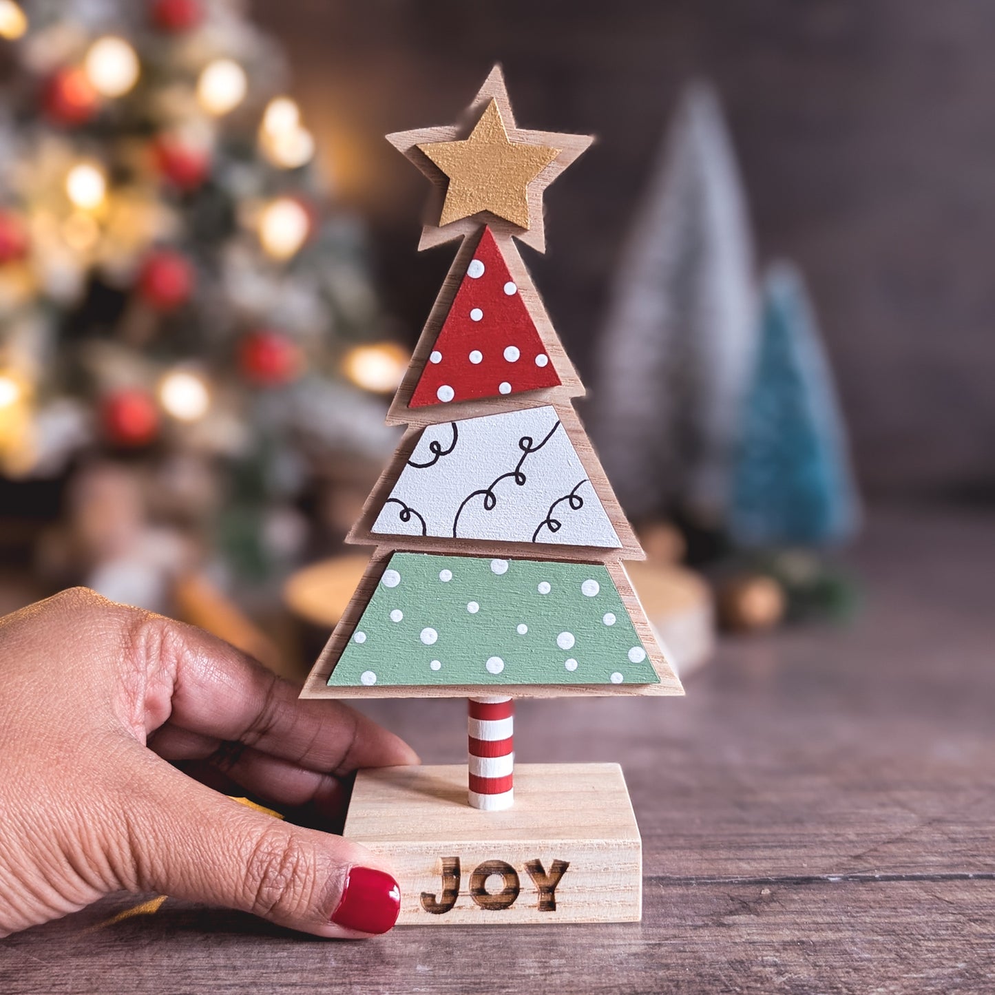 Red and green christmas tree