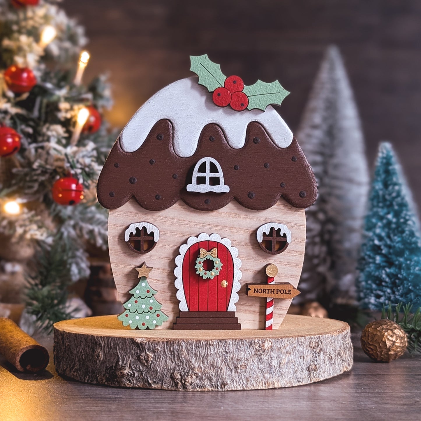 Christmas pudding fairy house