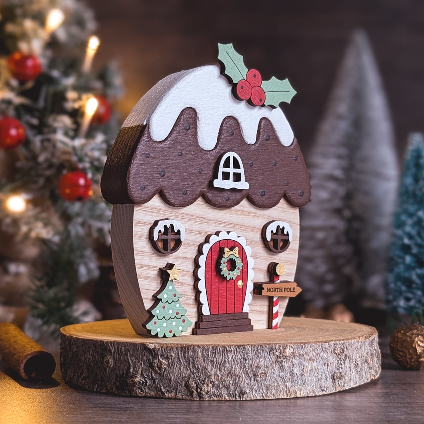 Christmas pudding fairy house
