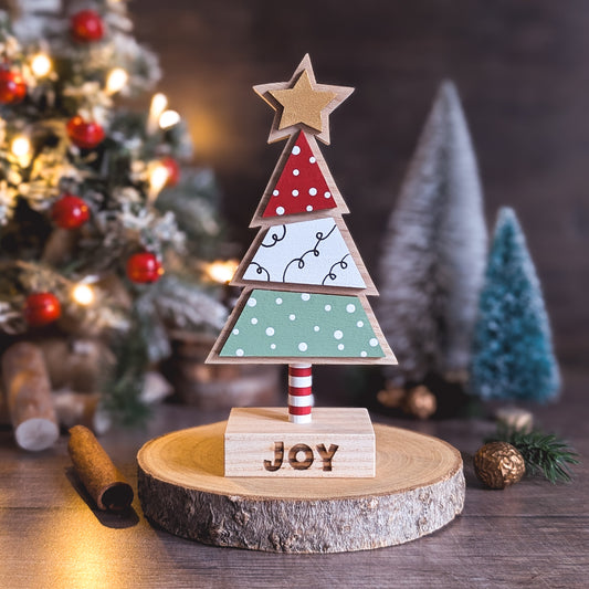 Red and green christmas tree