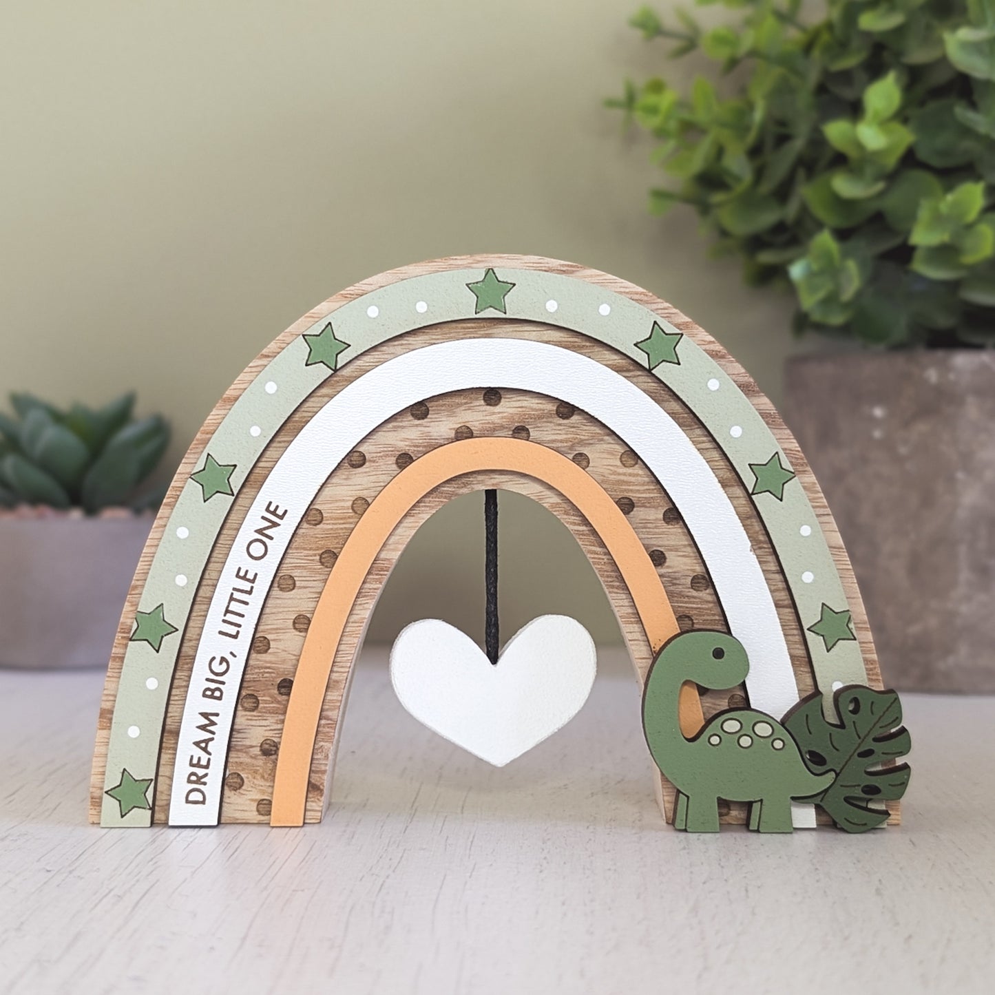 Personalised dinosaur rainbow