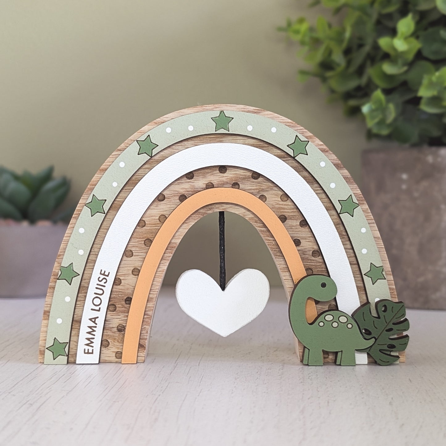 Personalised dinosaur rainbow
