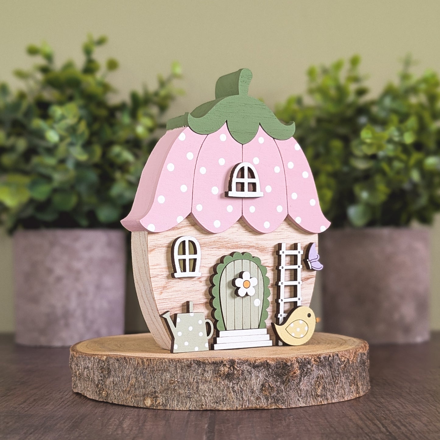 Spring flower fairy house