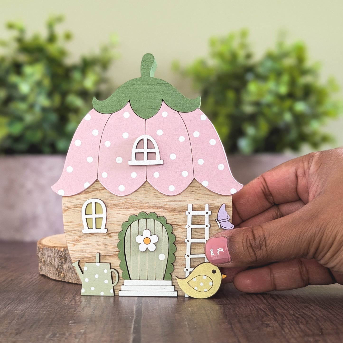 Spring flower fairy house