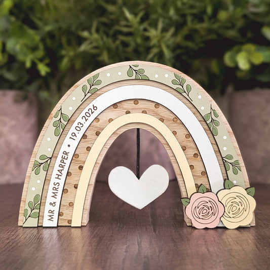 Personalised pastel rose rainbow