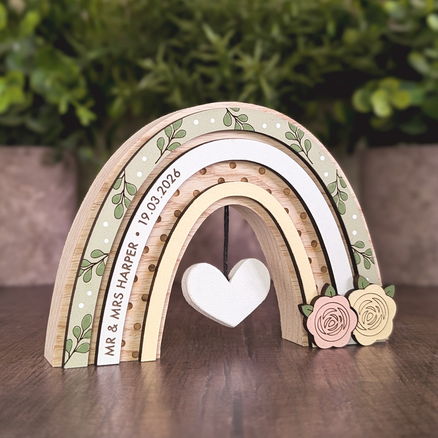 Personalised wedding rainbow