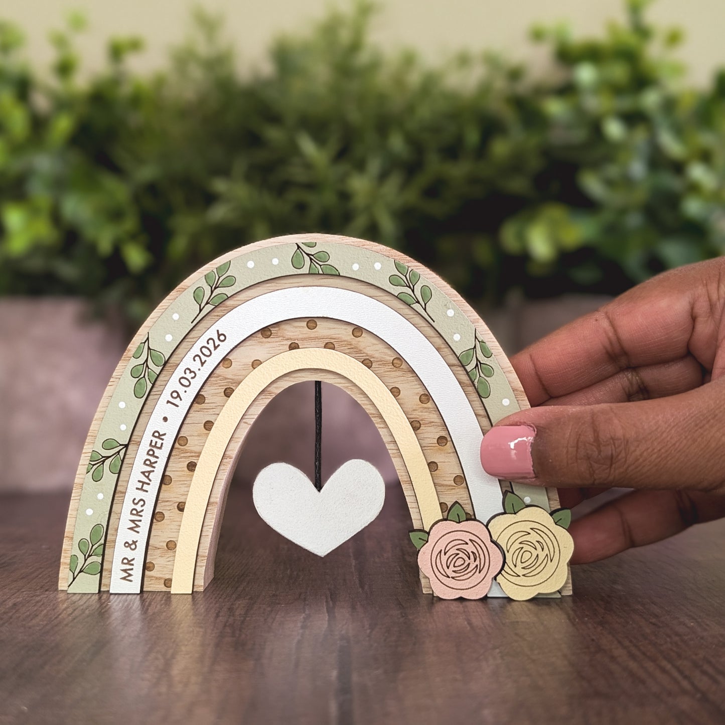 Personalised wedding rainbow