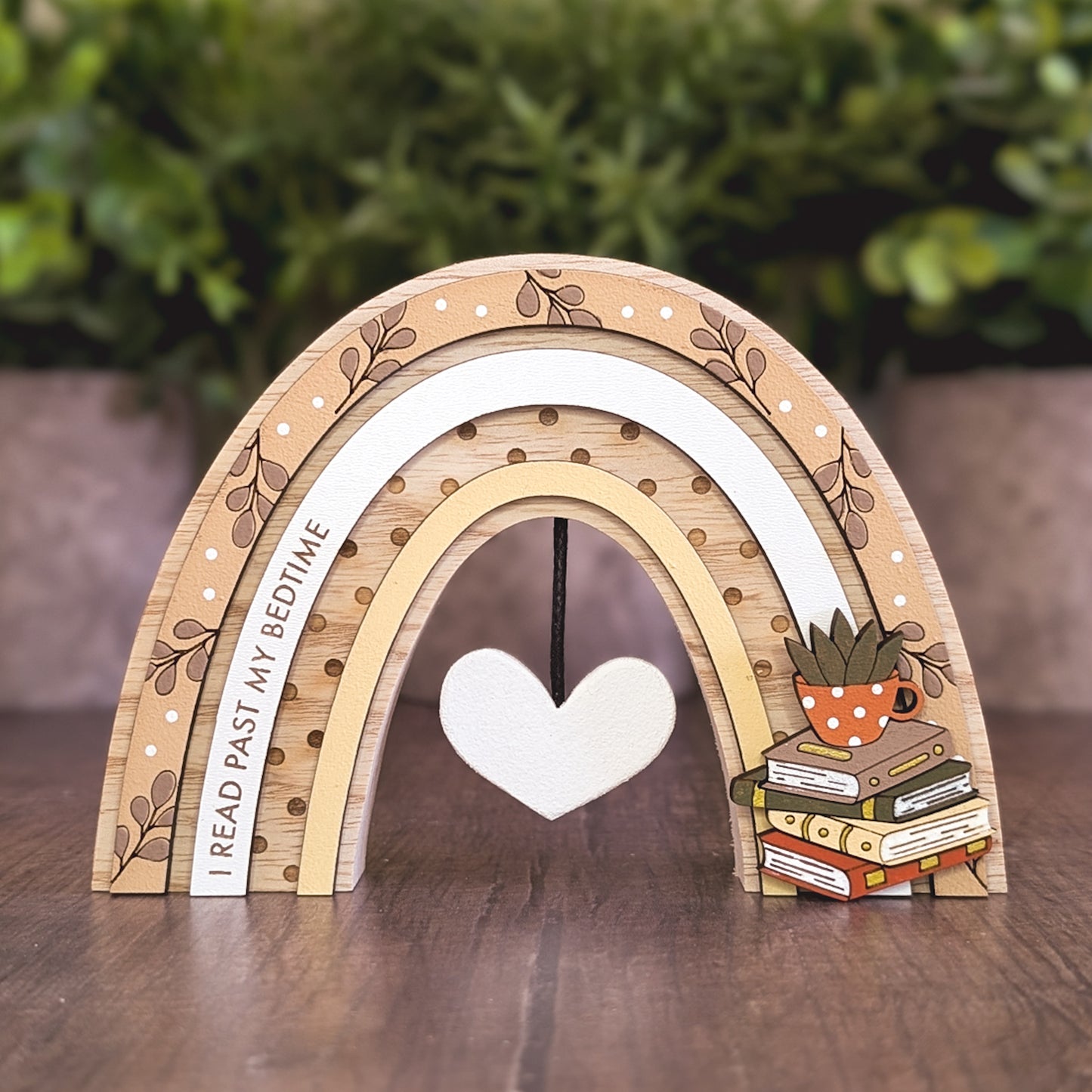 Personalised neutral bookish rainbow