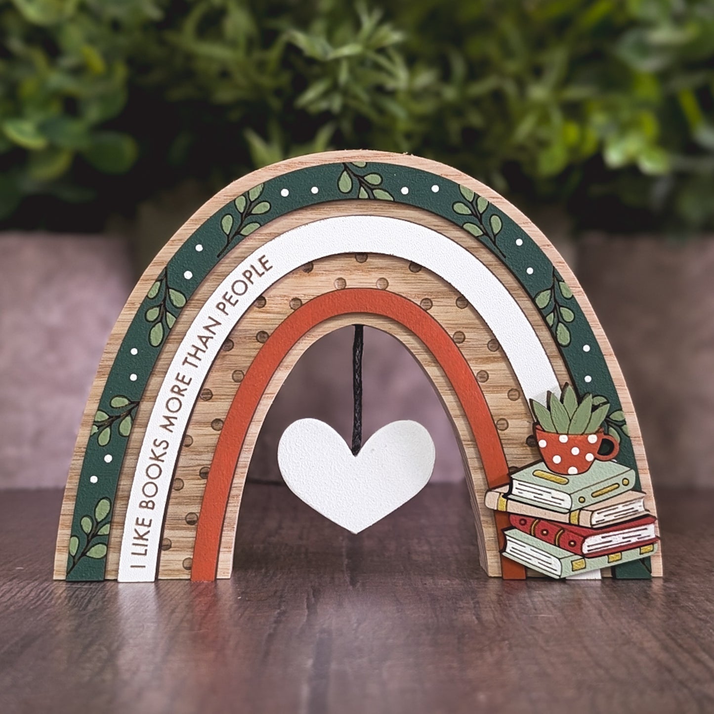 Personalised green bookish rainbow