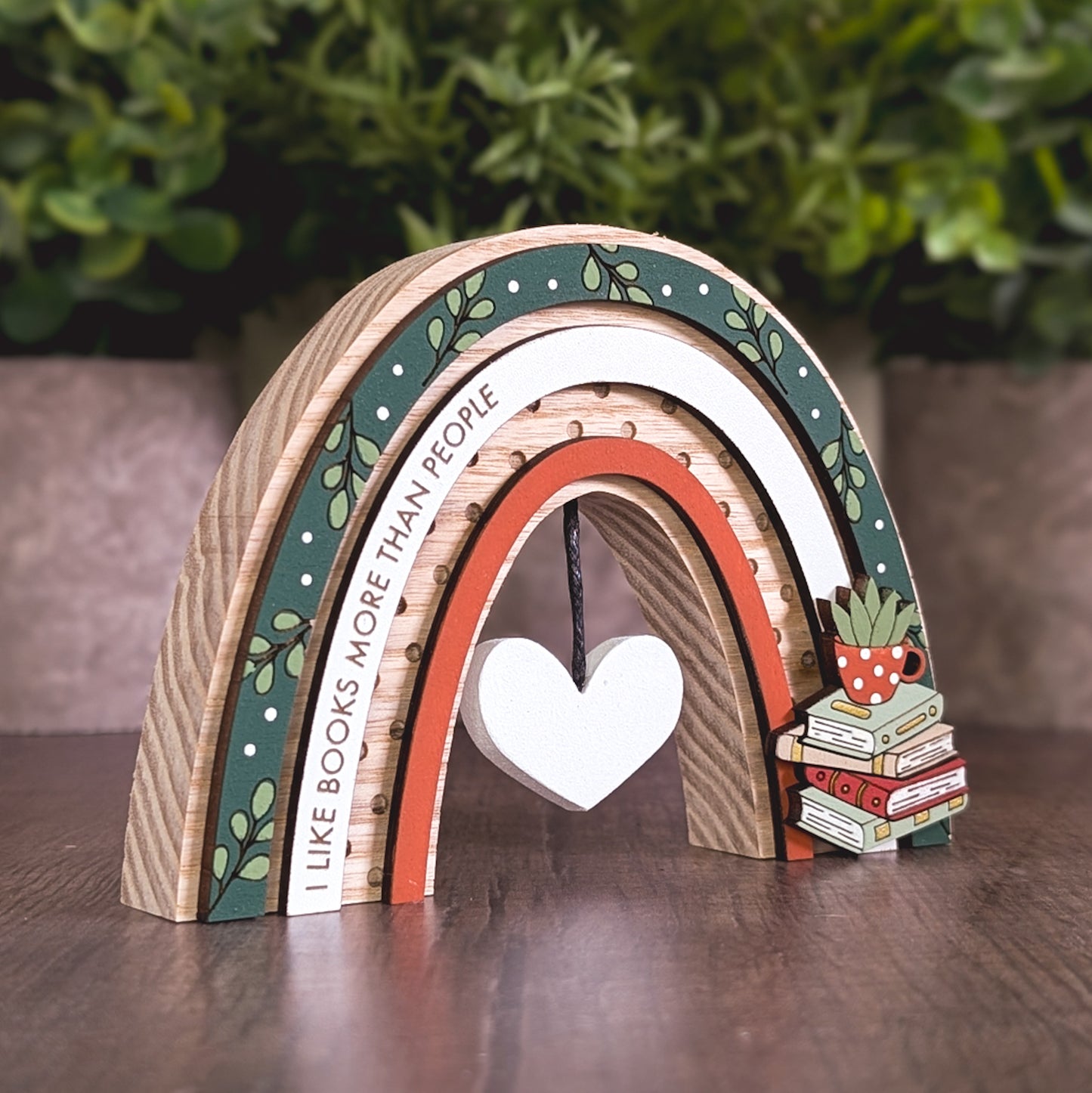 Personalised green bookish rainbow