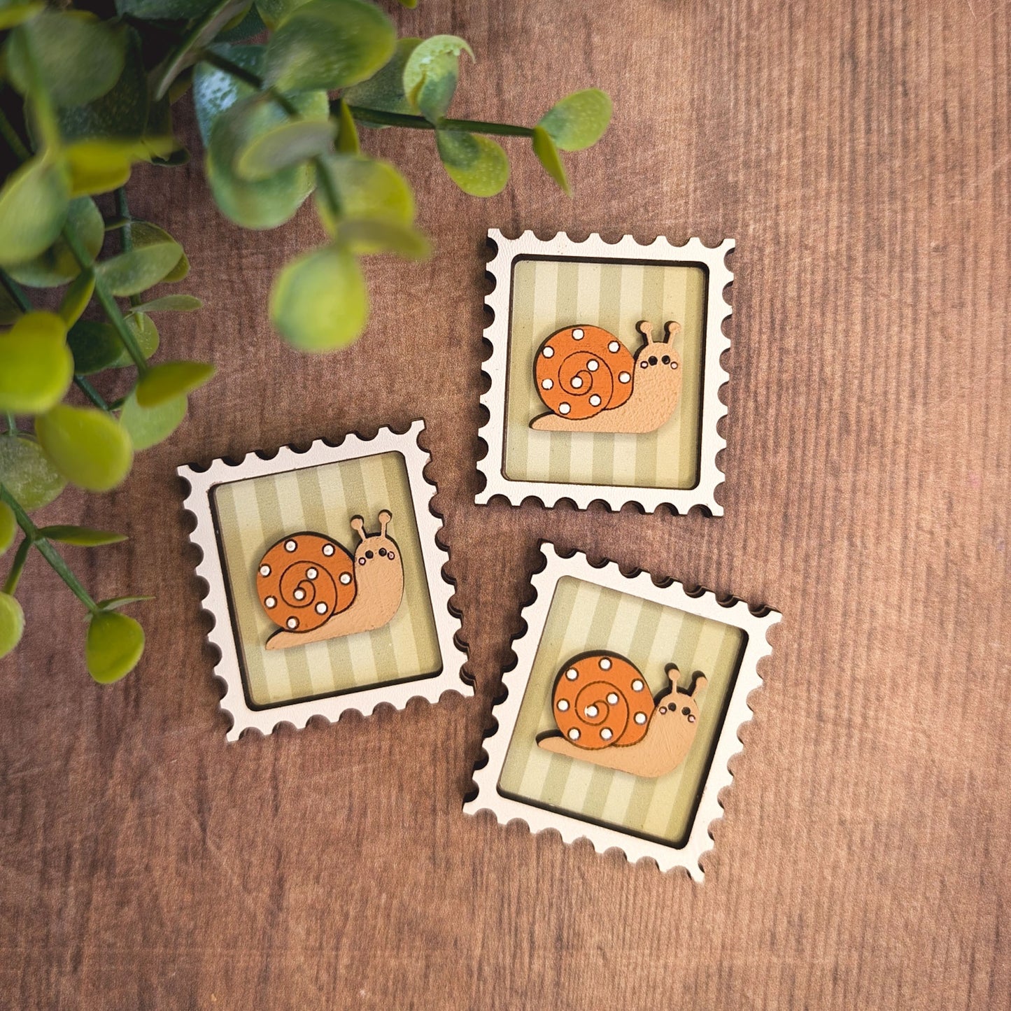 Mini postage stamp - snail