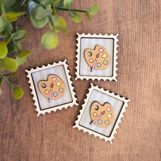 Mini postage stamp - paint palette