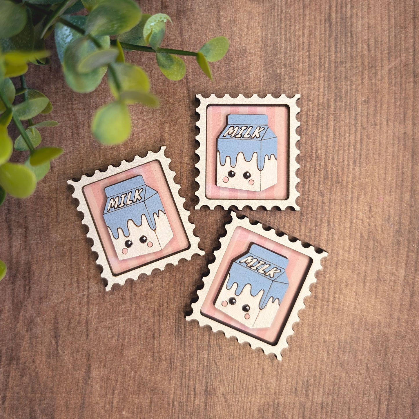 Mini postage stamp - milk carton