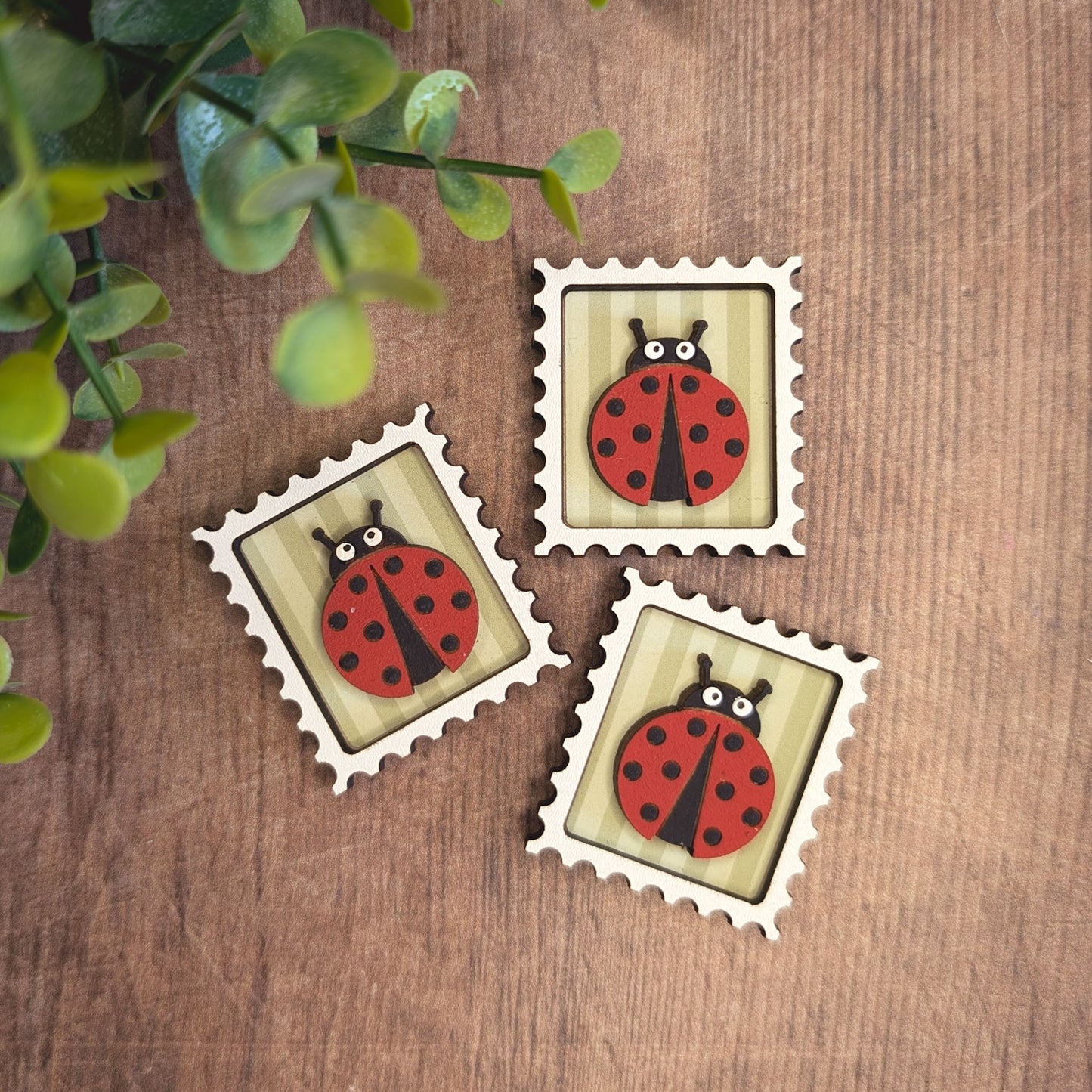 Mini postage stamp - ladybird