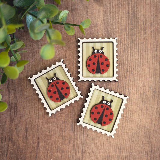 Mini postage stamp - ladybird
