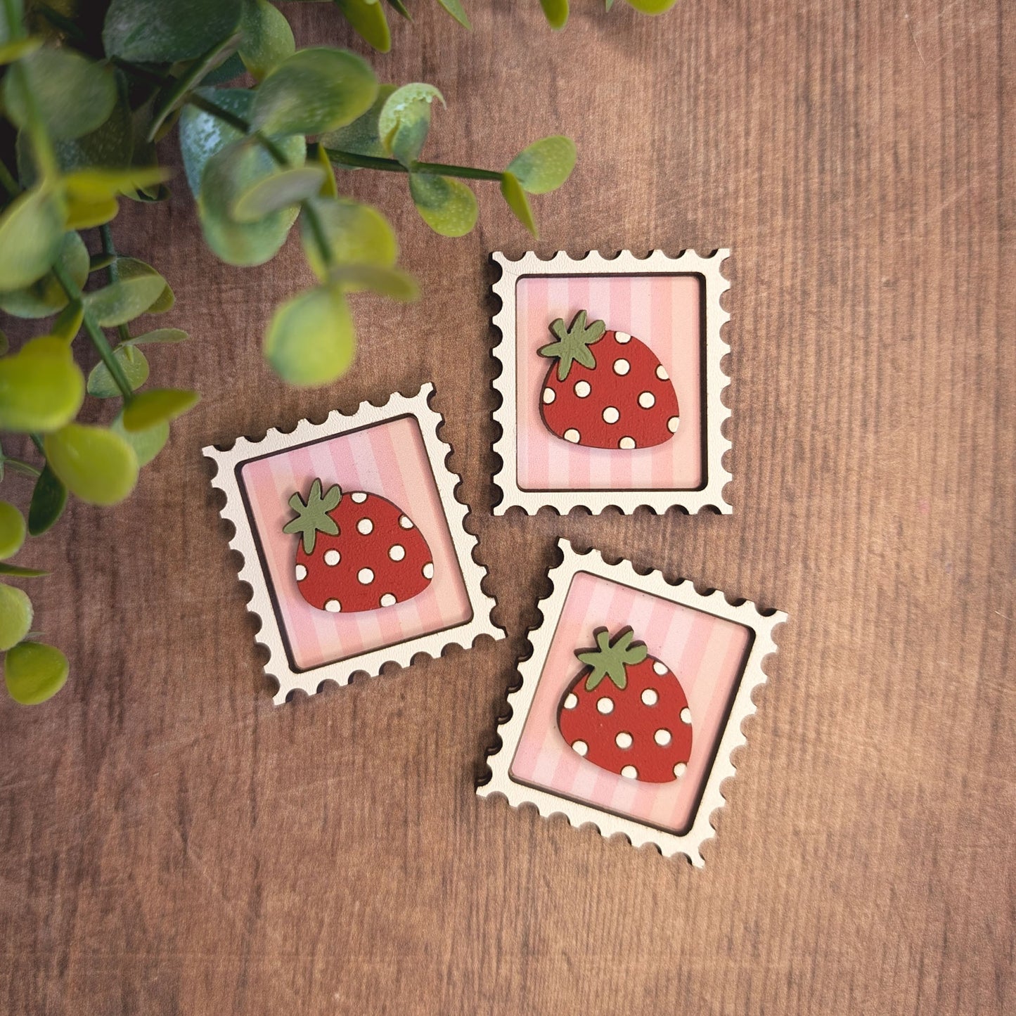 Mini postage stamp - strawberry