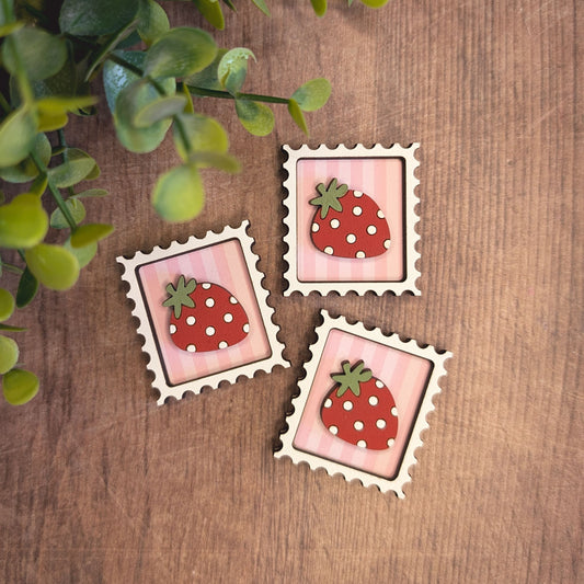 Mini postage stamp - strawberry