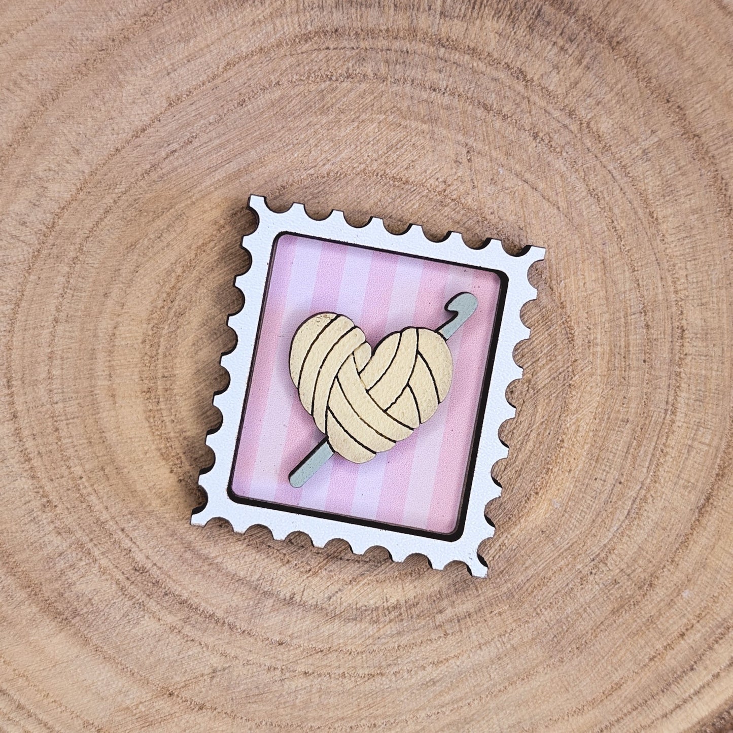 Mini postage stamp - crochet