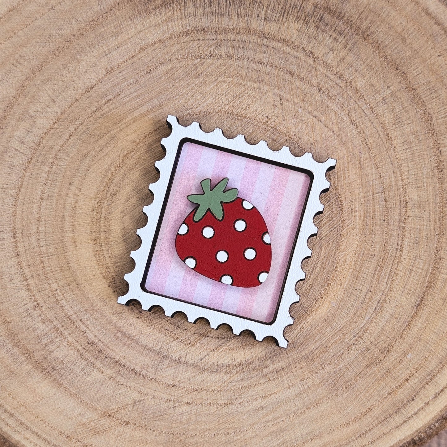 Mini postage stamp - strawberry