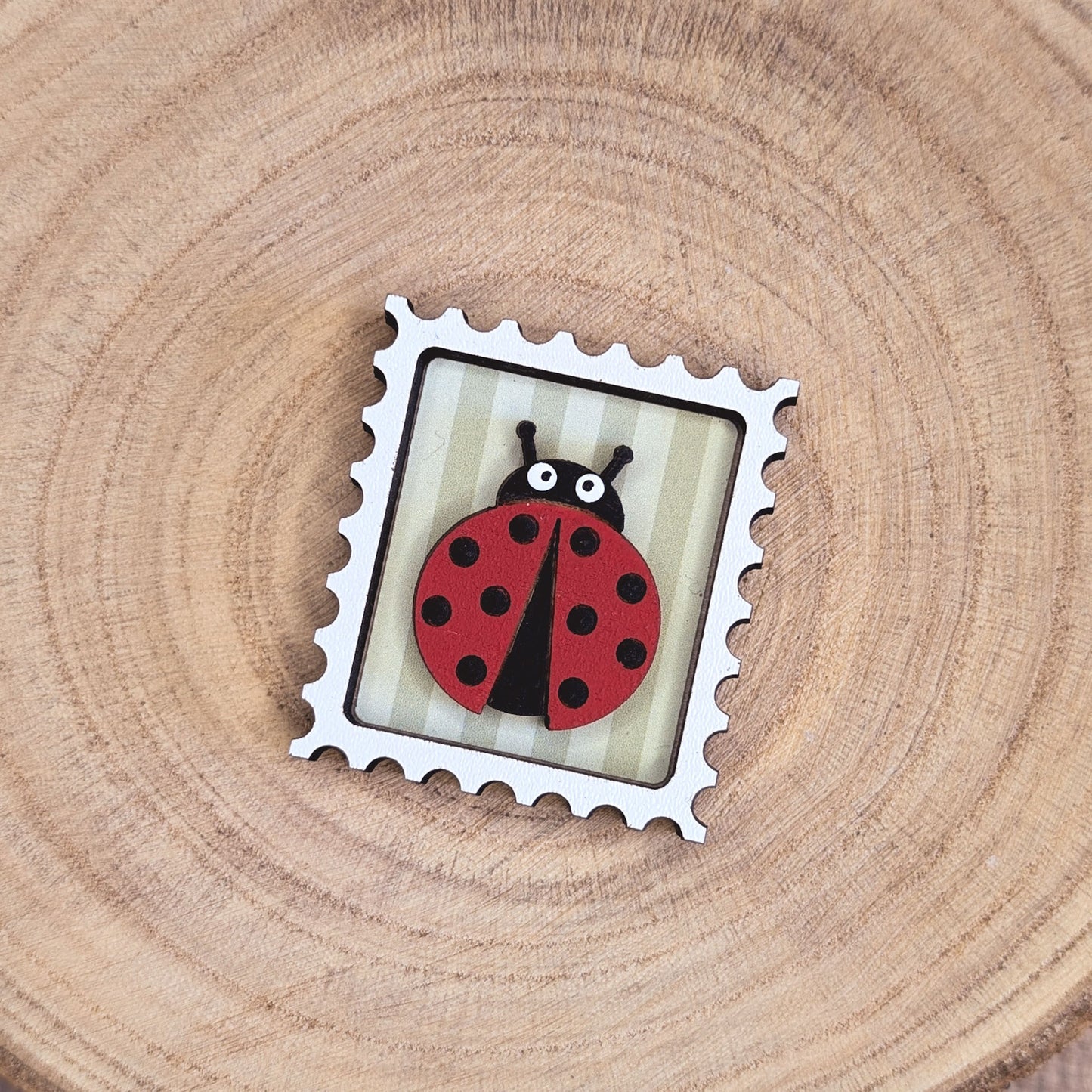 Mini postage stamp - ladybird