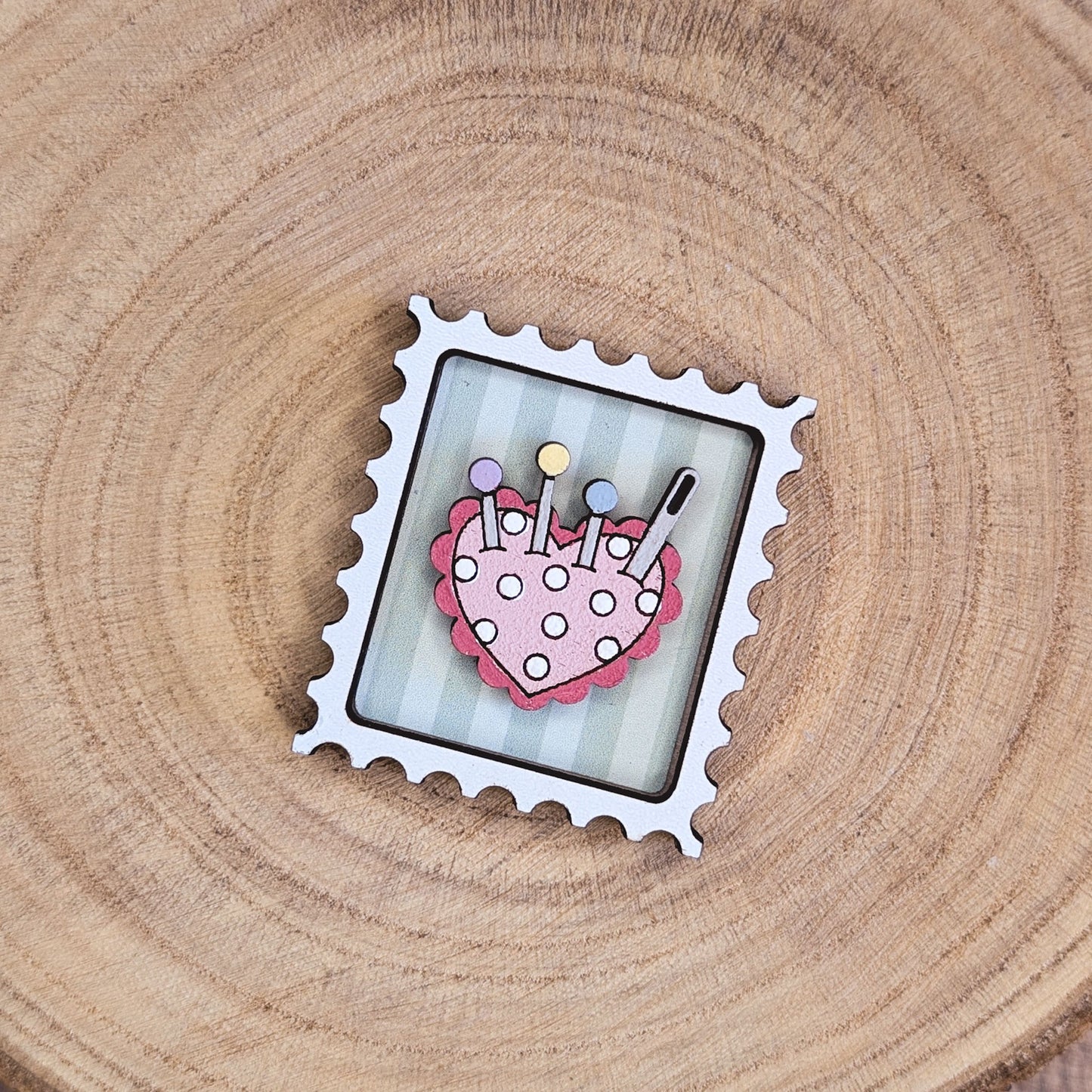 Mini postage stamp - sewing