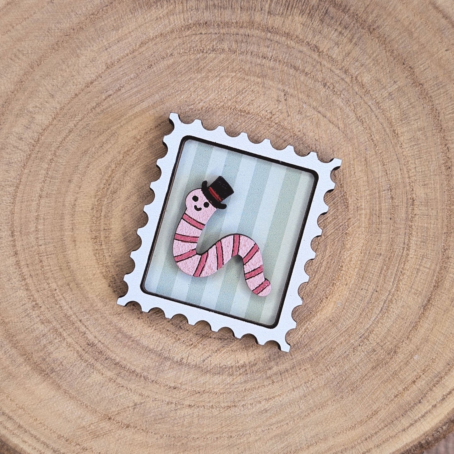 Mini postage stamp - worm