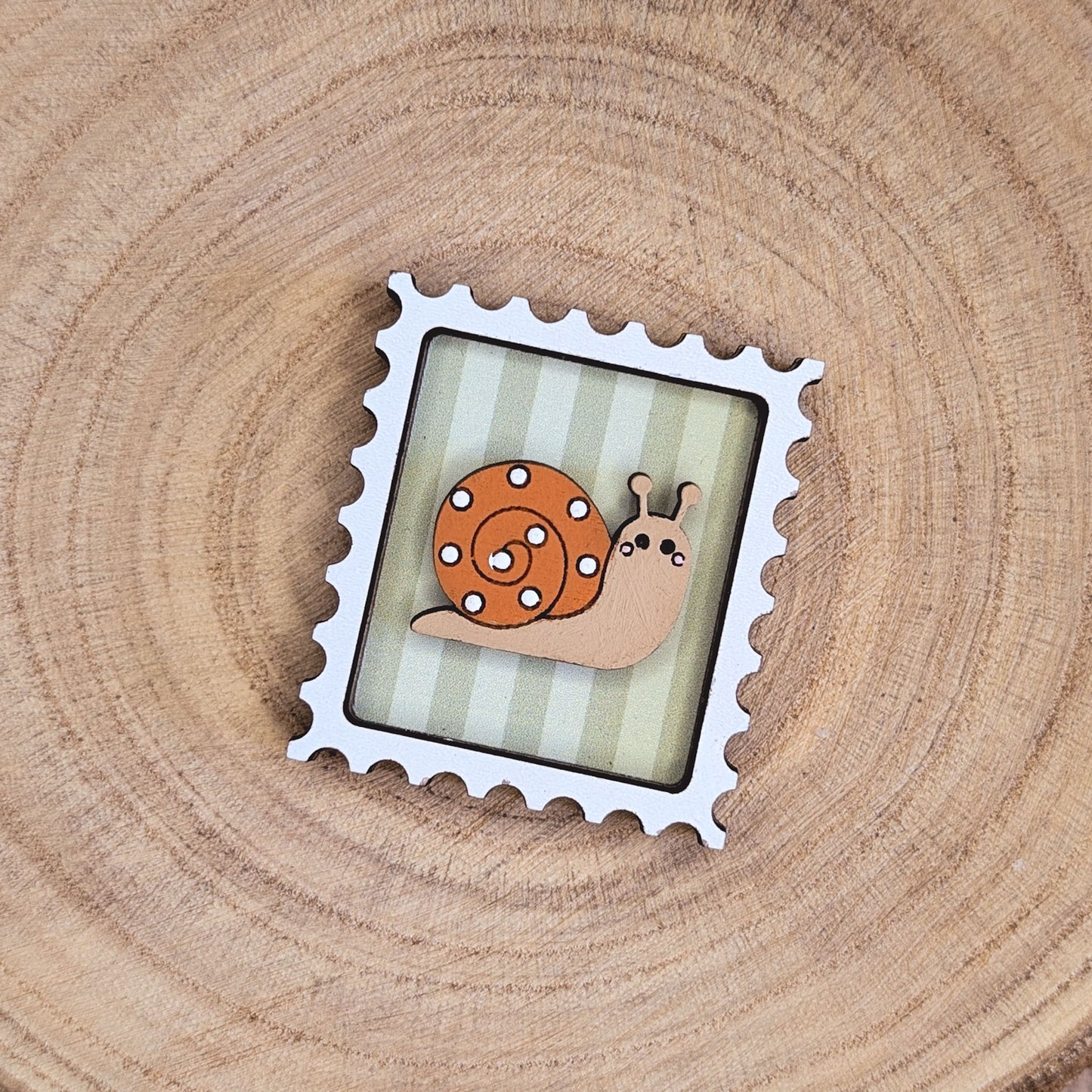 Mini postage stamp - snail