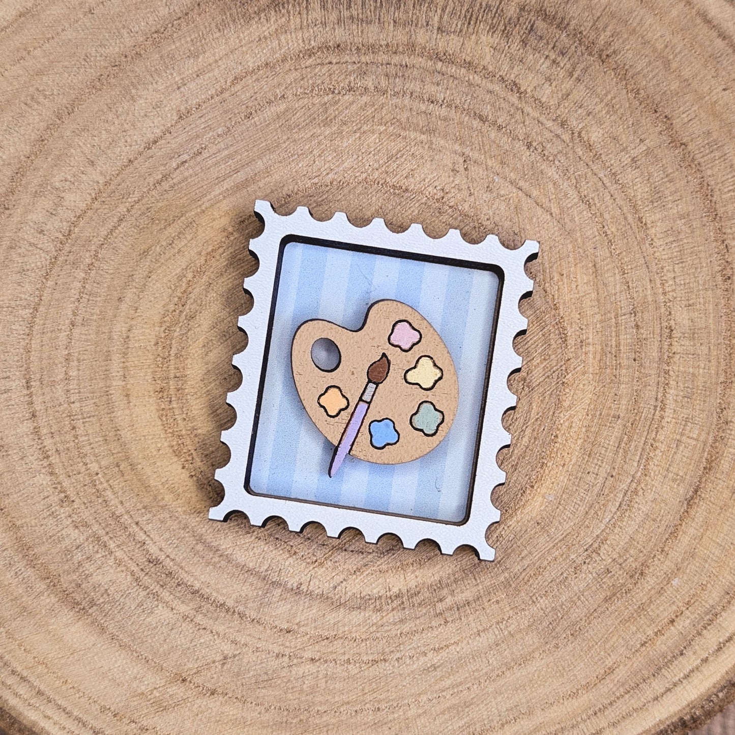 Mini postage stamp - paint palette