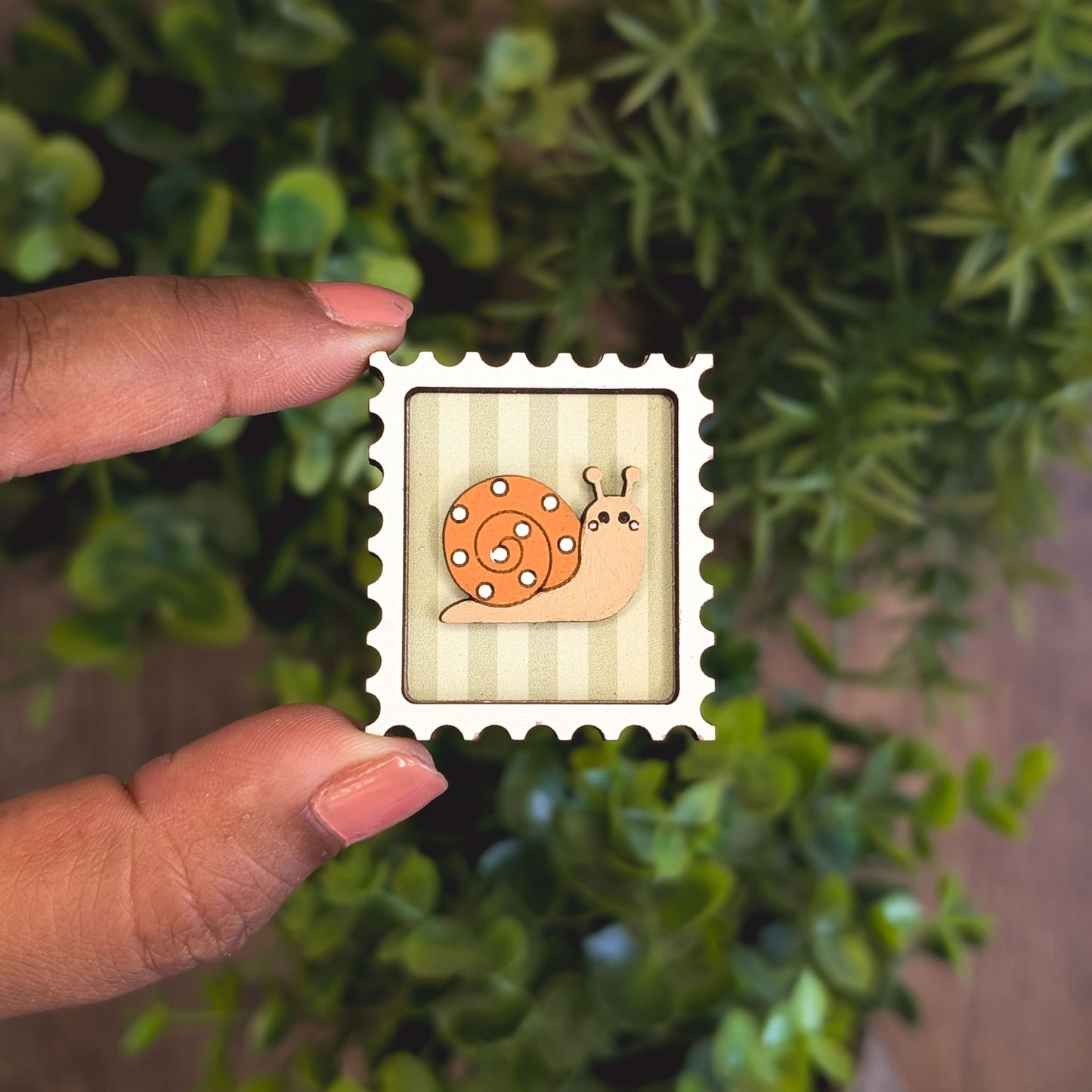 Mini postage stamp - snail