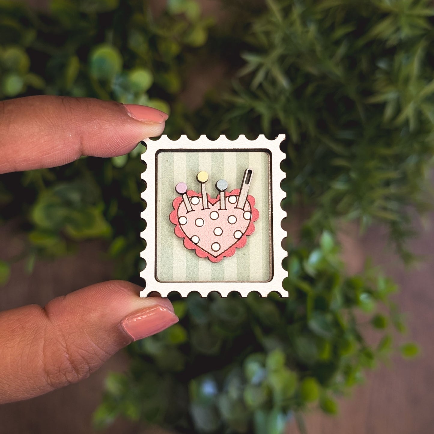 Mini postage stamp - sewing