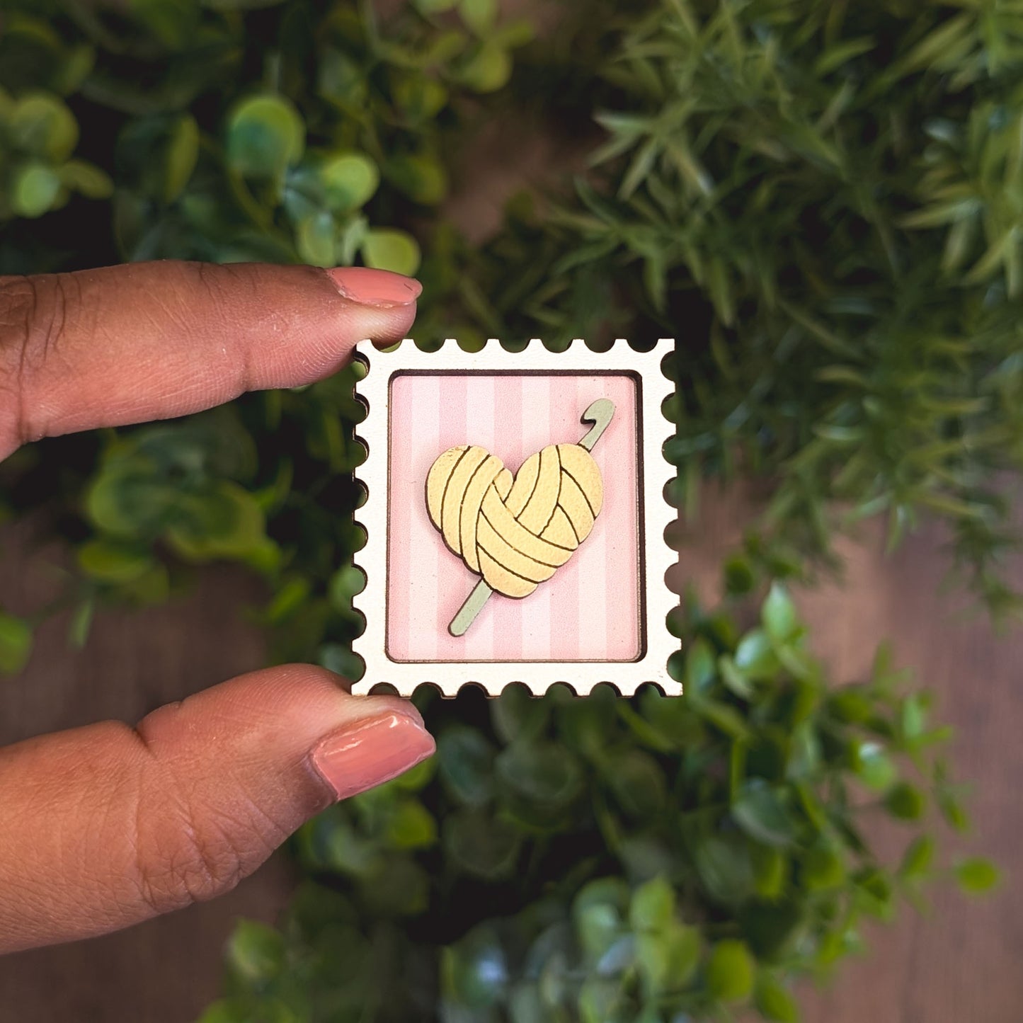 Mini postage stamp - crochet