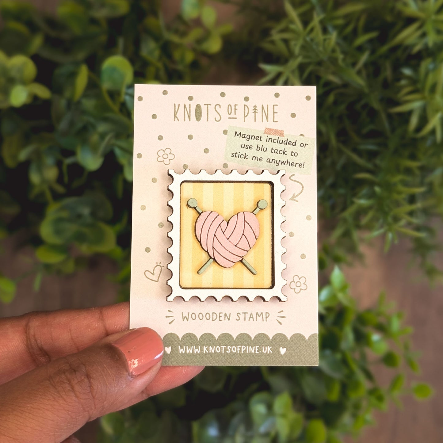 Mini postage stamp - knitting
