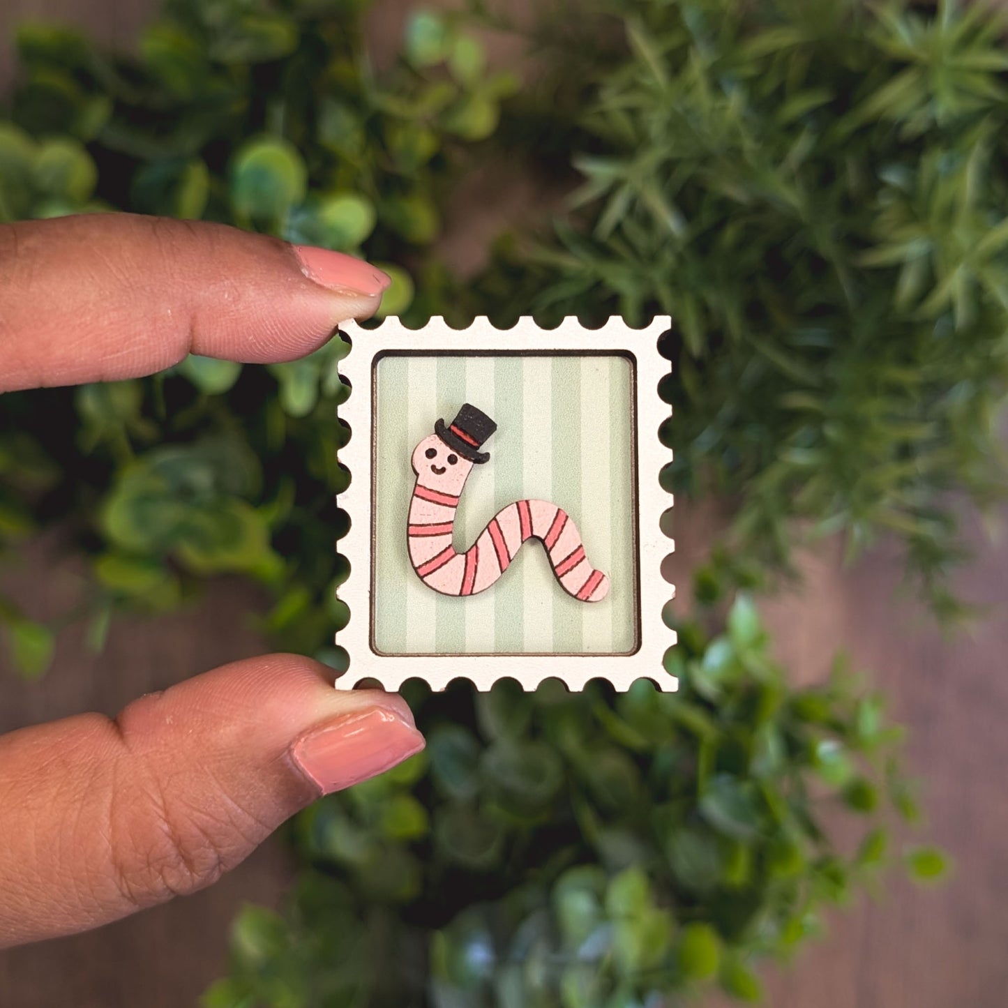 Mini postage stamp - worm