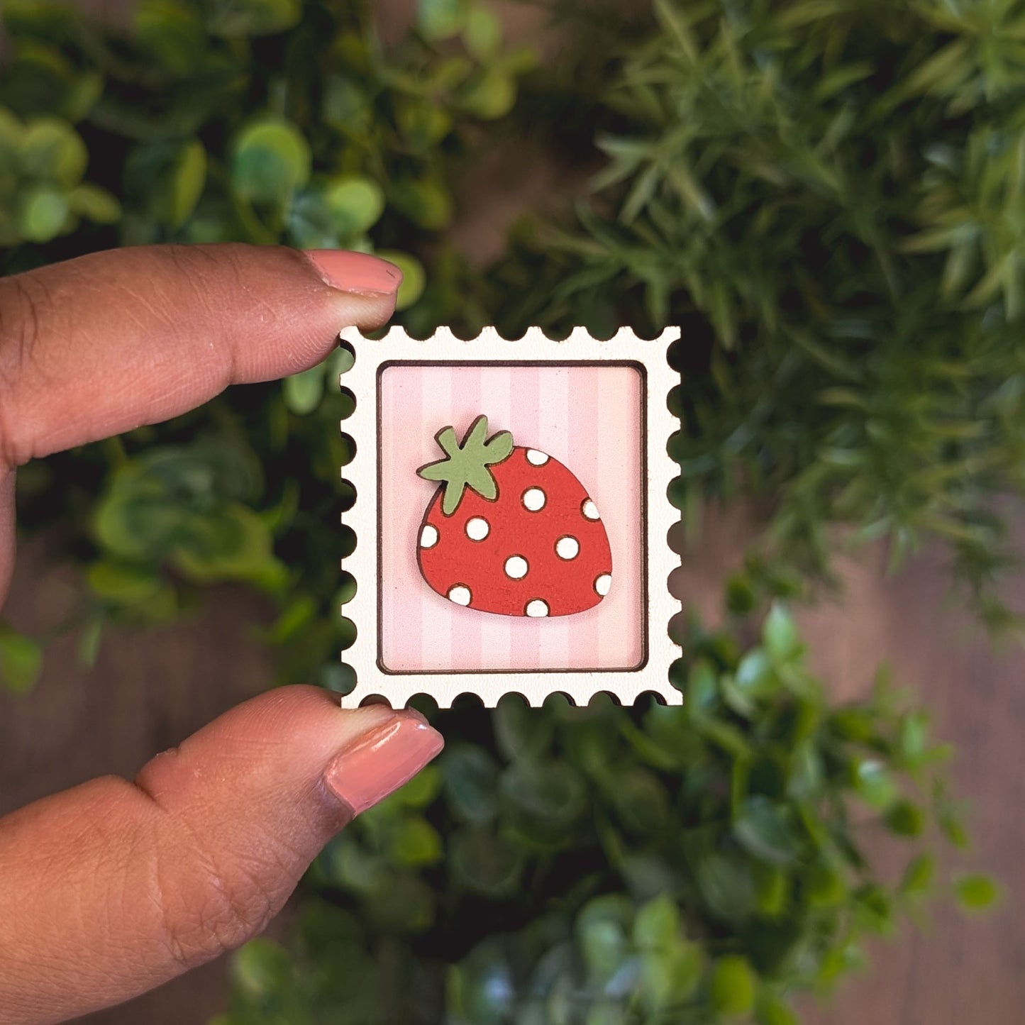 Mini postage stamp - strawberry