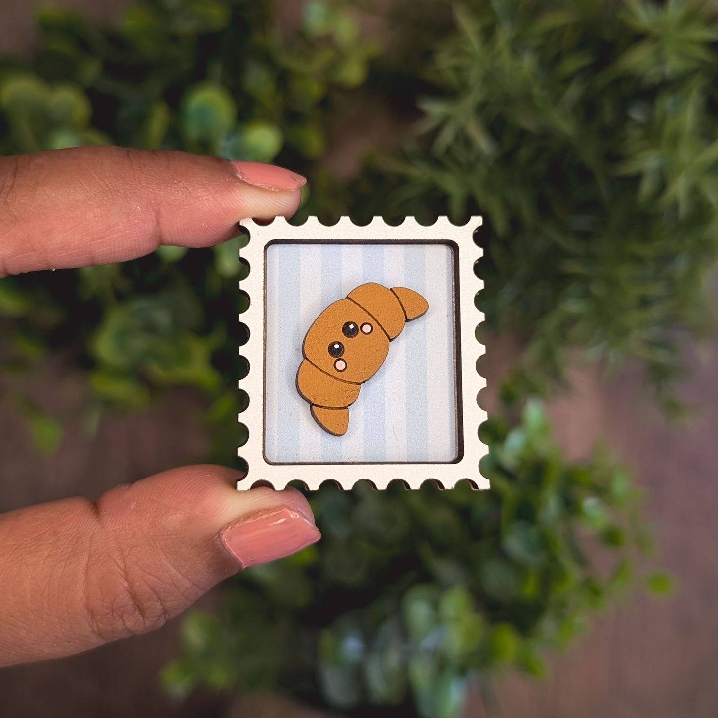 Mini postage stamp - croissant