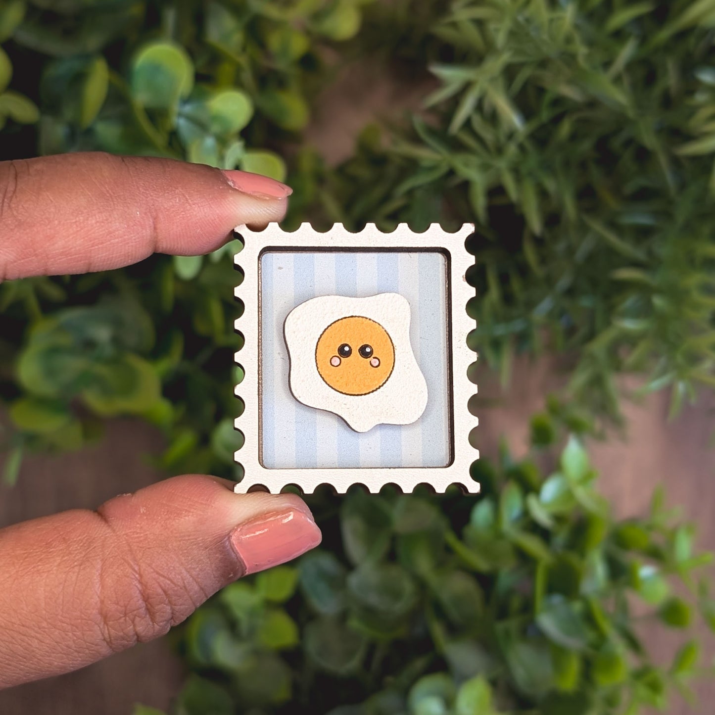 Mini postage stamp - fried egg