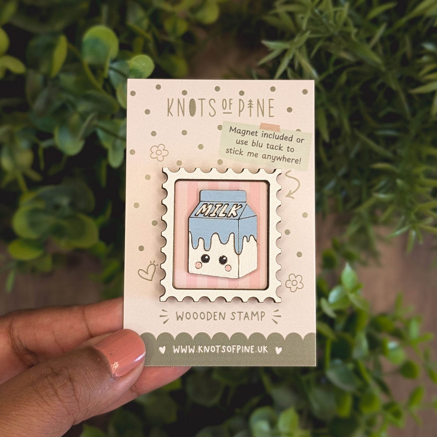 Mini postage stamp - milk carton
