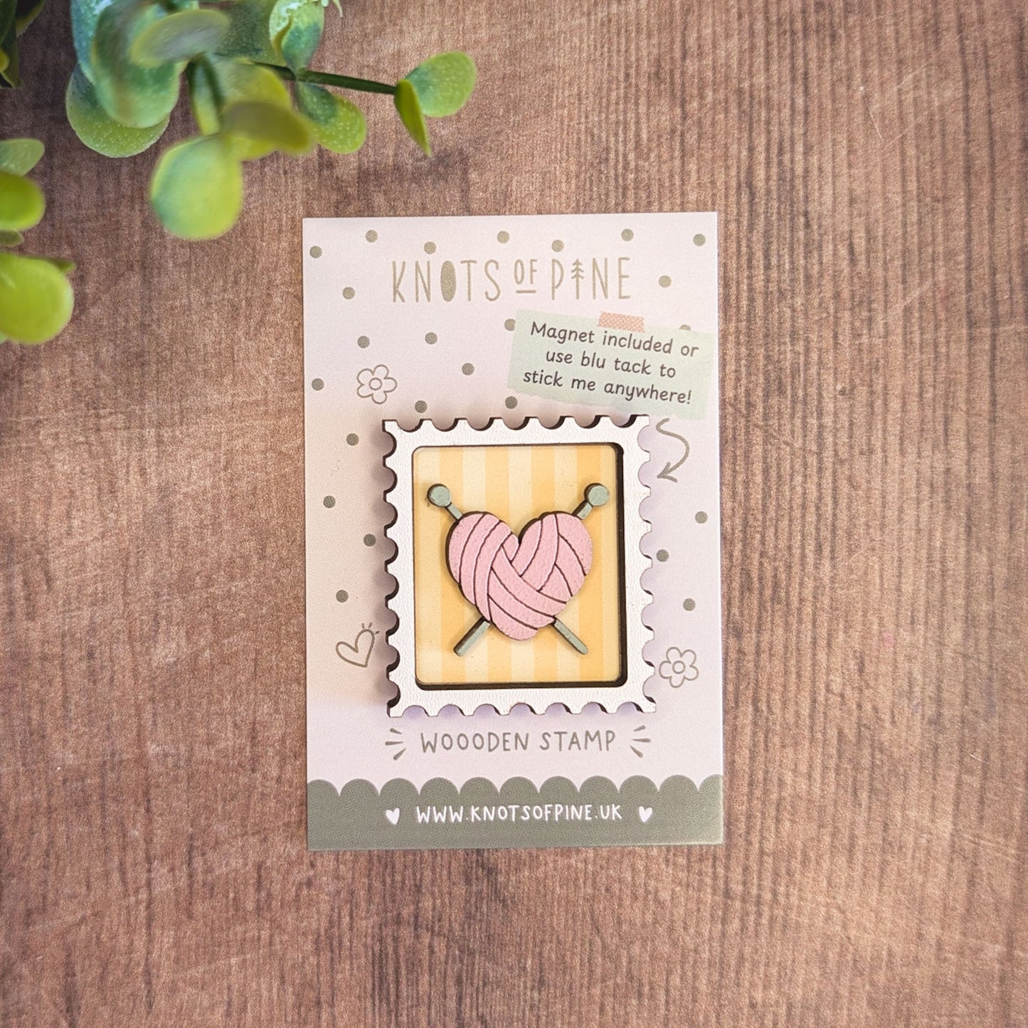 Mini postage stamp - knitting